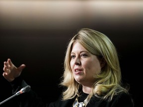 Conservative MP Michelle Rempel Garner holds a press conference on Parliament Hill in Ottawa on April 5, 2022. Rempel Garner says she will not run in the race to replace Alberta Premier Jason Kenney, characterizing his United Conservative caucus and party as rife with anger, intrigue and implacable division. THE CANADIAN PRESS/Sean Kilpatrick