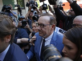 Actor Kevin Spacey arrives at the Westminster Magistrates court in London, Thursday, June 16, 2022. Spacey is appearing in a court in London on Thursday after he was charged with sexual offenses against three men. The 62-year-old Spacey is accused of four counts of sexual assault and one count of causing a person to engage in penetrative sexual activity without consent.