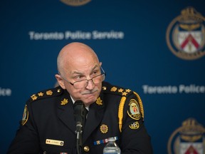 Chief James Ramer of the Toronto Police Service speaks during a press conference releasing race-based data, at police headquarters in Toronto on June 15, 2022.