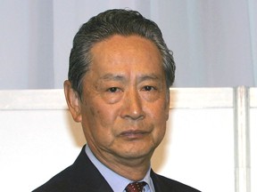 FILE - Then Sony Corp. chief corporate adviser Nobuyuki Idei, is seen in Tokyo on Oct. 17, 2005. Idei, who led Japan's Sony from 1998 through 2005, steering its growth in digital and entertainment businesses, has died of liver failure, the company said Tuesday, June 7, 2022. He was 84.