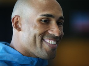 Decathlete Damian Warner, of London, Ont., attends a news conference for the Harry Jerome International Track Classic, in Vancouver, on Monday, June 13, 2022.