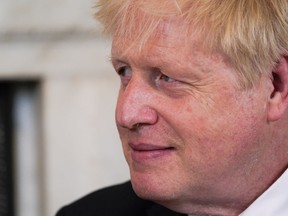 Britain's Prime Minister Boris Johnson meets Estonia's Prime Minister Kaja Kallas at 10 Downing Street, London, Monday, June 6, 2022.
