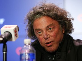 Daryl Katz, owner of the Edmonton Oilers, speaks to media in 2019. Katz is denying allegations he paid a dancer with the Boston Ballet for sex when she was 17.