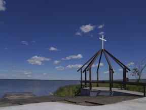 The Lac Ste. Anne pilgrimage site in Alberta on Wednesday, July 20, 2022. Pope Francis is scheduled to make a pilgrimage to the water during his visit to the Canadian province.