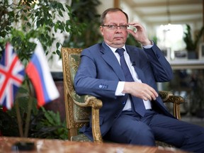 Ambassador of Russia to the United Kingdom Andrei Kelin poses inside the residence of the Russian Ambassador, following an interview with Reuters, in London, Britain, May 20, 2021.