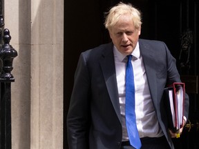 U.K. Prime Minister Boris Johnson leaves 10 Downing Street to face MPs on July 6, 2022 in London, England.