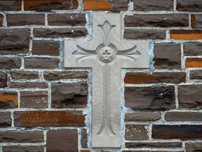A cross at Mississauga's St. Joseph Syriac Catholic Church on Lakeshore Road East , Wednesday July 13, 2022.