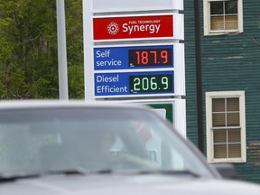 Calgary drivers are still hit hard by high gas prices, although they paid less than the national average, July 2, 2022.