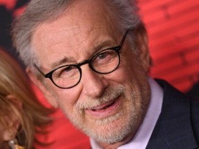 Director Steven Spielberg arrives for the premiere of Steven Spielberg's "West Side Story" at the El Capitan Theatre in Los Angeles on December 7, 2021.