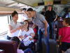 Prime Minister Justin Trudeau poses for photos aboard the Kettle Valley Steam Train outside Summerland, B.C. Note the lack of masks.