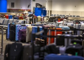 Unclaimed luggage at Terminal 3 Canada Arrivals at Toronto Pearson International Airport on July 5, 2022. Ernest Doroszuk/Postmedia