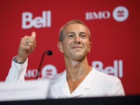 TFC's newest player Federico Bernardeschi speaks during a press conference in Toronto, Monday, July 18, 2022.