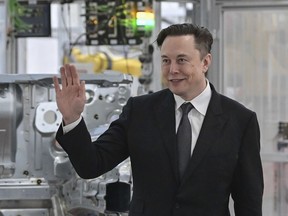 FILE - Tesla CEO Elon Musk attends the opening of the Tesla factory Berlin Brandenburg in Gruenheide, Germany, Tuesday, March 22, 2022. Musk has used Twitter to announce he had met with Pope Francis. Musk used the @Pontifex handle in tweeting that he was "honored" to meet with Francis on Friday, July 1, 2022.