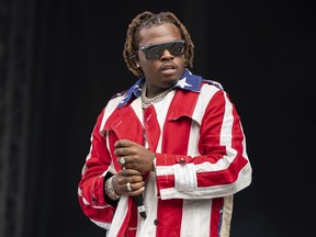 FILE - Gunna performs at the Wireless Music Festival, Crystal Palace Park, London, England, on Sep. 10, 2021. A judge in Atlanta on Thursday, July 7, 2022, denied bond for rapper Gunna, who's charged with racketeering along with fellow rapper Young Thug and more than two dozen other people.