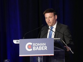 Conservative leadership hopeful Roman Baber takes part in the Conservative Party of Canada French-language leadership debate in Laval, Quebec on Wednesday, May 25, 2022.