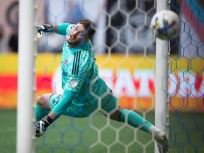 Toronto FC goalkeeper Alex Bono is expected to mark his 150th game in all competitions for Toronto FC on Saturday at the New England Revolution.&ampnbsp;Bono allows a goal to Vancouver Whitecaps' Brian White during the first half of the Canadian Championship soccer final, in Vancouver, on Tuesday, July 26, 2022.