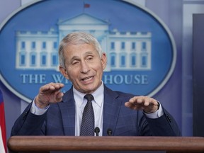FILE - Dr. Anthony Fauci, director of the National Institute of Allergy and Infectious Diseases, speaks during the daily briefing at the White House in Washington, Dec. 1, 2021. \Fauci, the government's top infectious disease expert, says he plans to retire by the end of President Joe Biden's term in January 2025. Fauci, 81, became director of the National Institute of Allergy and Infectious Diseases in 1984 and has advised seven presidents.