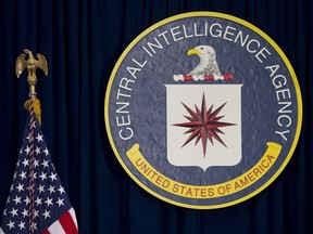 FILE - The seal of the Central Intelligence Agency at CIA headquarters in Langley, Va., on April 13, 2016. President Joe Biden will visit the CIA at a time when his administration's support for Ukraine has pushed the normally secretive intelligence agencies into the limelight. Biden on Friday will commemorate the CIA's 75th anniversary since its founding after World War II.