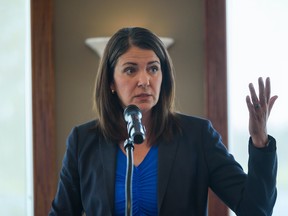 UCP leadership candidate Danielle Smith speaks at a campaign rally in Chestermere on Tuesday, August 9, 2022. Azin Ghaffari/Postmedia