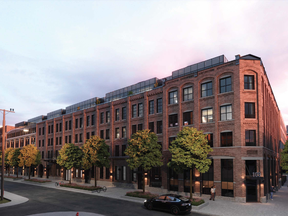 The four-storey structure is close to the Fashion District and Trinity Bellwoods Park.