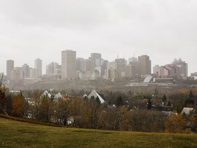 The city skyline is pictured in Edmonton on Oct. 17, 2017. Researchers at the University of Alberta say the city known for its bone-chilling winter temperatures also has heat islands that have been getting hotter the last two decades.