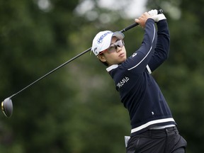 Narin An, from South Korea, watches her drive on the 4th hole during the second day of action at the CP Womens Open, Friday, August 26, 2022 in Ottawa.