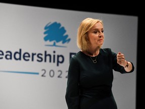 Liz Truss, the leading contender to replace Boris Johnson as leader of the U.K. Conservative Party. If successful, in September she will become Great Britain's third woman prime minister. Like Truss, every other female British prime minister has also been a Conservative.