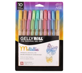 Assorted Colors Metallic Gel Ink Pen Set.