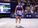 Canada's Bianca Andreescu celebrates winning a point against Russia's Daria Kasatkina at the National Bank Open in Toronto on August 9, 2022.