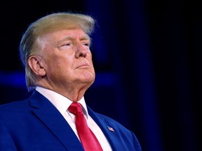 Former U.S. President Donald Trump takes the stage at the Conservative Political Action Conference in Dallas, Texas, August 6, 2022.