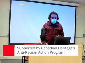 Laith Marouf delivering a May 22 "anti-racism" seminar to Canadian broadcasters. This particular talk began with a rant against the "Zionist apartheid regime."