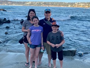 Nine-year-old Justin Dionne (bottom right) was diagnosed with SMA at age four but has been able to enjoy a full, active life that includes extracurricular sports and travelling with family.