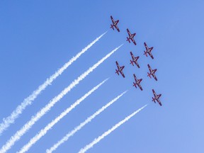 The Snowbirds pictured last month over Vancouver.