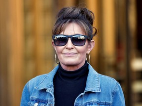 Sarah Palin exits the court during her defamation lawsuit against the New York Times in New York City, February 15, 2022.