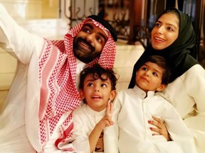 Salma al-Shehab with her husband and two sons. (photo credit: Salma al-Shehab/Instagram)