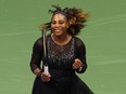 Serena Williams of celebrates after defeating Danka Kovinic of Montenegro during on Day One of the 2022 U.S. Open at USTA Billie Jean King National Tennis Center in Queens, New York City, on August 29, 2022.