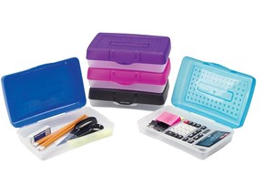 Staples Small Plastic Pencil Case - Assorted Colours