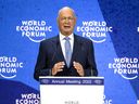 World Economic Forum founder Klaus Schwab speaks during the WEF annual meeting in Davos on May 23, 2022. 