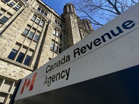 The Canada Revenue Agency building is seen in Ottawa, Monday April 6, 2020. Economists say the rollout of COVID-19 relief benefits at the onset of the pandemic allowed vulnerable Canadians to stay healthy while maintaining an income, but looking back, supports for businesses were excessive and demonstrate the oversized influence of business interest groups on public policy.THE CANADIAN PRESS/Adrian Wyld