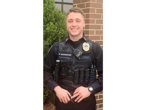 In this photo provided by the Indiana State Police, Elwood, Indiana, police Officer Noah Shahnavaz is pictured in an undated photo. Shahnavaz was fatally shot Sunday, July 31, 2022, during a traffic stop. (Courtesy of Indiana State Police via AP)