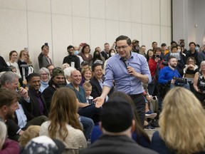 More than half of Conservative party members have returned their leadership ballots with one week before the deadline Sept. 6. Federal Conservative leadership candidate Pierre Poilievre holds a campaign rally in Toronto, Saturday, April 30, 2022.