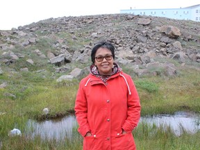 Lori Idlout, the federal member of Parliament for Nunavut and NDP representative, said after constituents raise issues around housing, elder care and mental health, language is next on their list. Idlout poses for a photo in Iqaluit, Nunavut, on Thursday, Aug. 19, 2021.