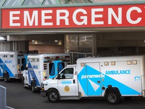 A hospital in southwestern Ontario says it has been forced to cancel several surgeries this week to create capacity as it deals with ongoing staff and inpatient bed shortages. A paramedic closes the doors on his ambulance at a hospital in Toronto on Tuesday, April 6, 2021.