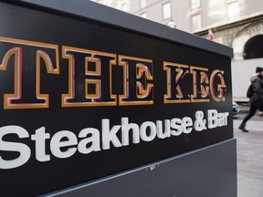 Fairfax Financial Holdings Ltd. is proposing to take Recipe Unlimited Corp., the parent company of restaurants like Swiss Chalet, Harvey's and The Keg, private. A Keg Restaurant in Toronto is photographed on Tuesday, January 23, 2018.