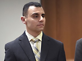 FILE -- Richard Dabate, of Ellington, appears at his pre-trial hearing at Rockville Superior Court, May 26, 2017, in Vernon, Conn. Dabate, who prosecutors say killed his wife in 2015 and gave statements to police that conflicted with data on her Fitbit exercise activity tracker, was sentenced to 65 years in prison Thursday, Aug. 18, 2022. Dabate plans to appeal claiming he's innocent and another man killed his wife.