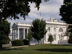 The White House is seen Saturday, July 30, 2022, in Washington. President Joe Biden tested positive for COVID-19 again Saturday, slightly more than three days after he was cleared to exit coronavirus isolation, the White House said, in a rare case of "rebound" following treatment with an anti-viral drug.