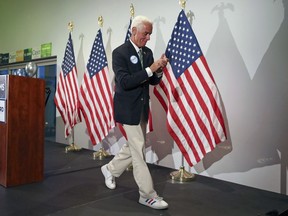 Democratic candidate for Florida governor, Charlie Crist, walks off stage during a Democratic unity rally at The View at Colony West on Thursday, Aug. 25, 2022 in Tamarac, Fla.