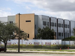 The 1200 building at Marjory Stoneman Douglas High School in Parkland, Fla., is pictured, on Wednesday, October 20, 2021.