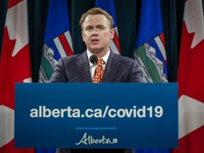 Alberta Justice Minister Tyler Shandro announces new COVID-19 measures for Alberta in Calgary on September 15, 2021, while in his previous role as health minister. The Alberta government continues to make its case for a made-in-Alberta police force saying it would add hundreds of front-line officers to the province's smallest detachments.
