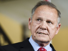FILE - Former Alabama Chief Justice Roy Moore announces his run for the Republican nomination for U.S. Senate on June 20, 2019, in Montgomery, Ala. A federal jury awarded Republican Moore $8.2 million in damages Friday, Aug. 12, 2022, after finding that a Democratic-aligned super PAC defamed him in an advertisement during the 2017 U.S. Senate race in Alabama.